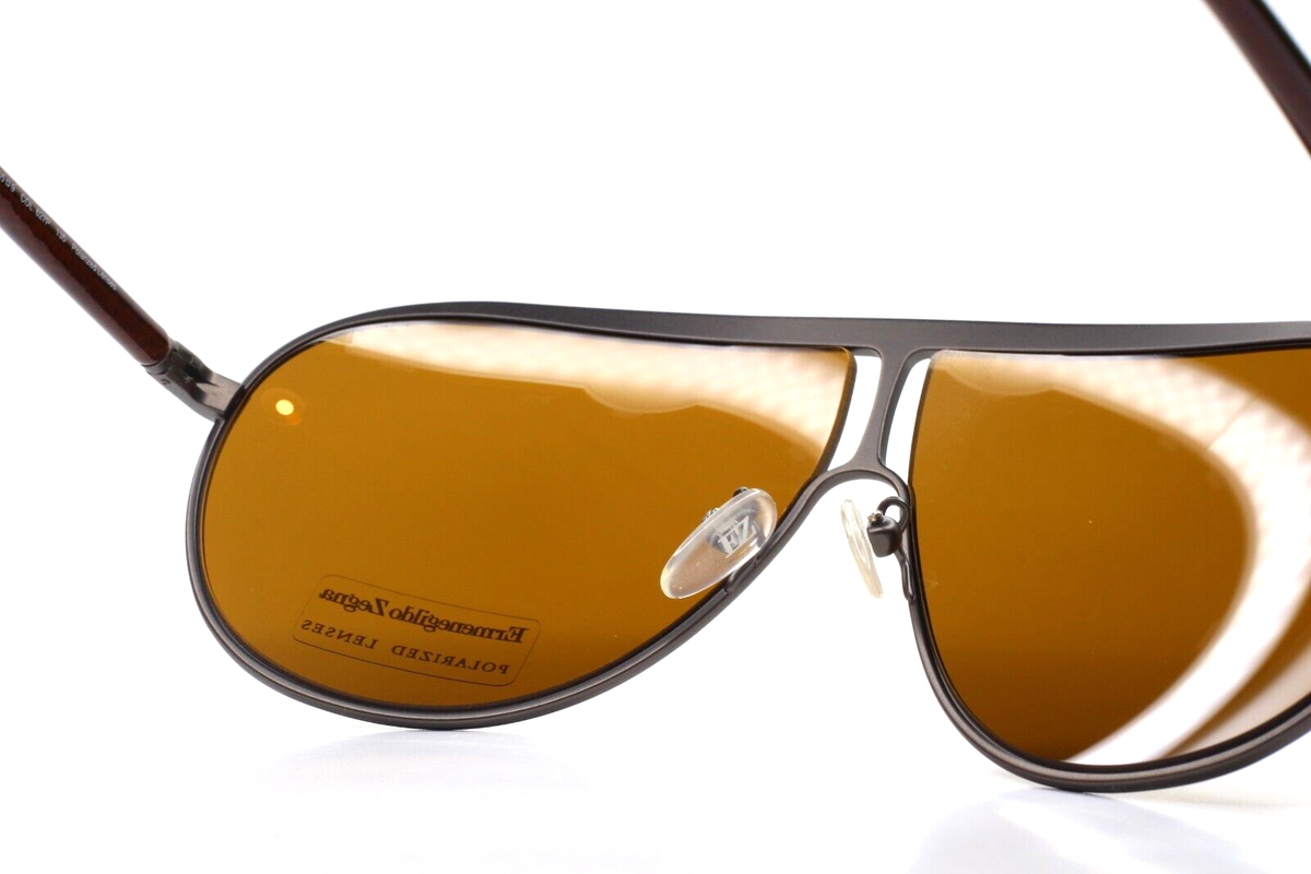 Ermenegildo Zegna SZ3250V 0568 Brown Polarized Metal Italy