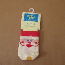 Vtg NOS NEW Baby B'gosh BOOTIES 0-6 Month Santa Clause Socks Christmas Oshkosh