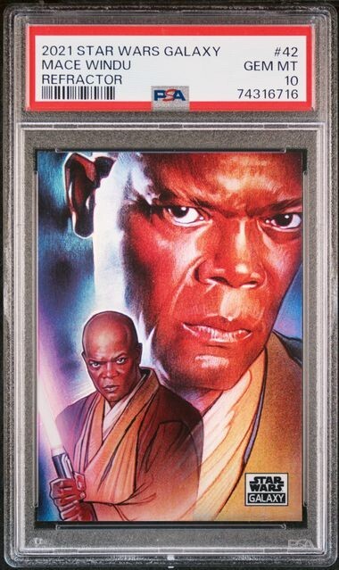 2021 Topps Chrome Star Wars Galaxy #42 Mace Windu Refractor PSA 10 Gem Mint