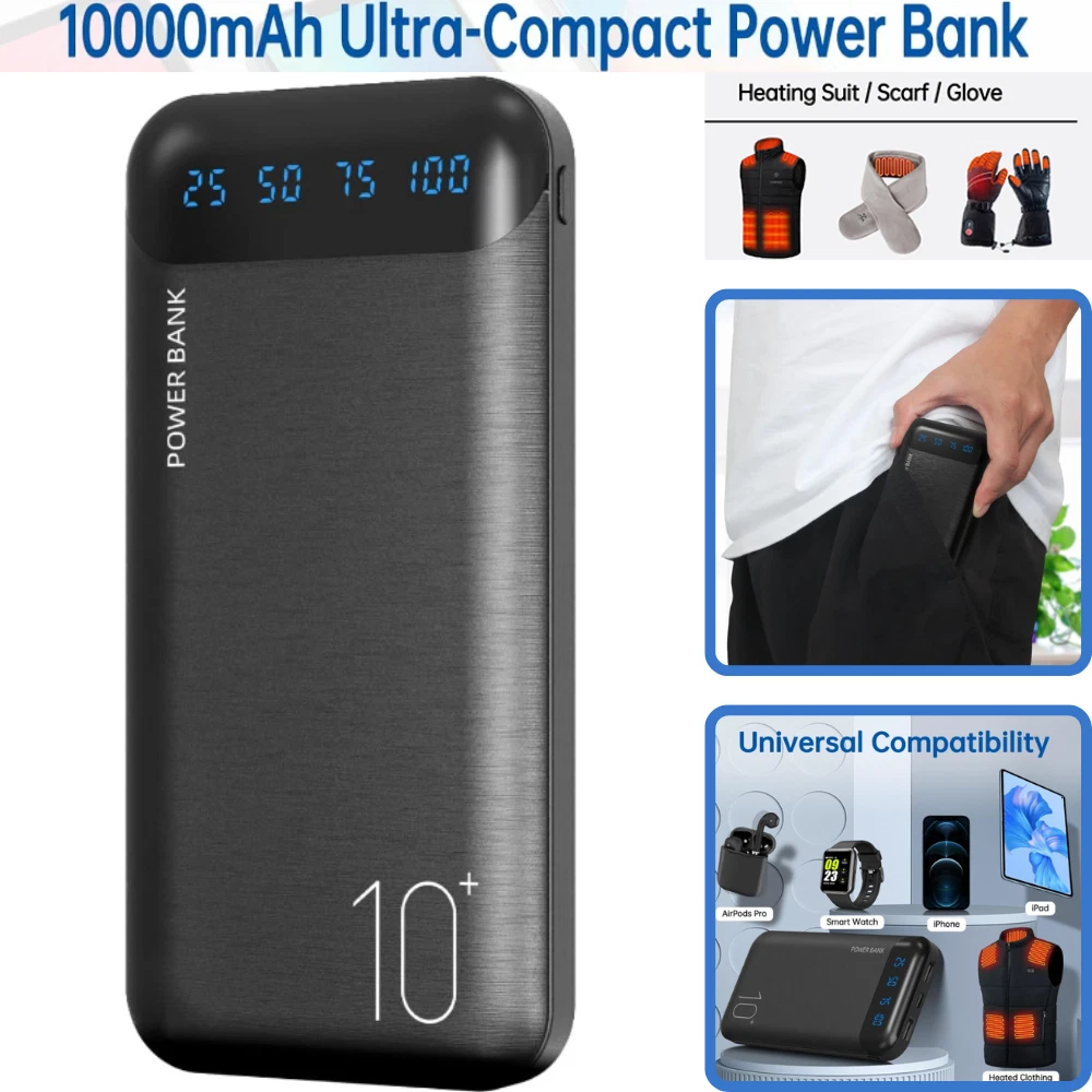 Power Bank for Heated Vest Jacket Scarf Pants USB Battery Pack Portable Charger*