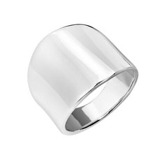 Simply Stylish Wide Front Band Solid Sterling Silver Ring - 8