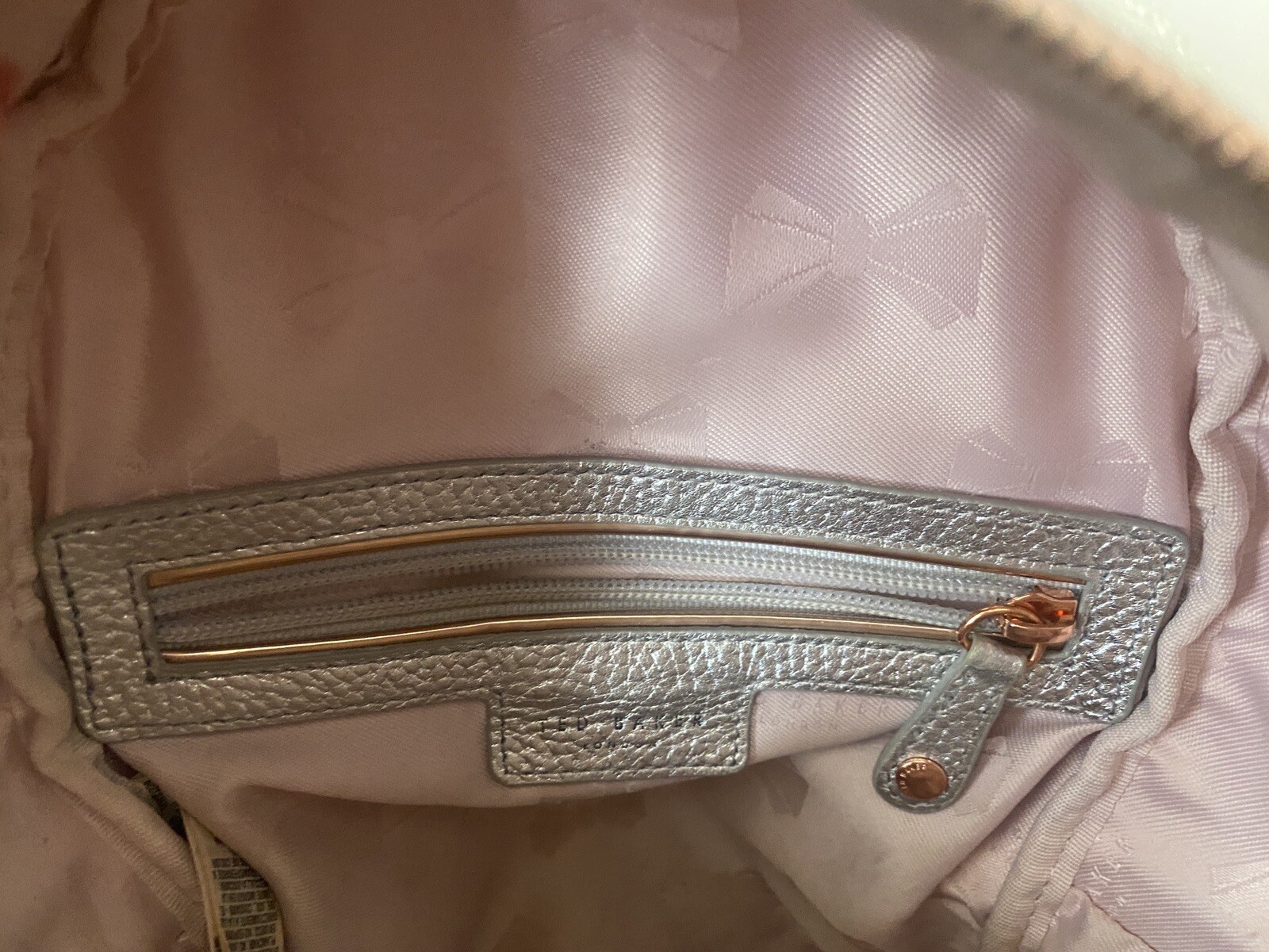 TED BAKER SILVER METALLIC BACKPACK - image 7