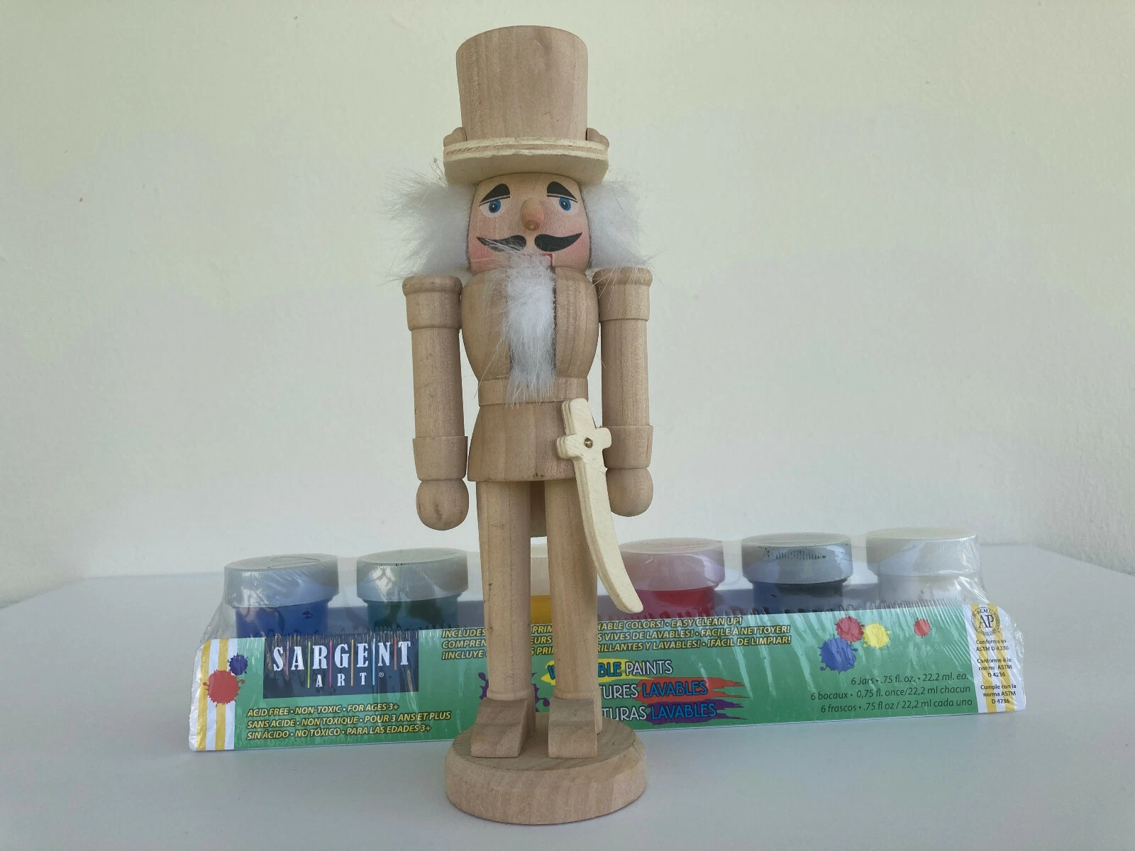 Wooden Nutcracker Unpainted 8" 20cm Tall Hobby Lobby 9152530
