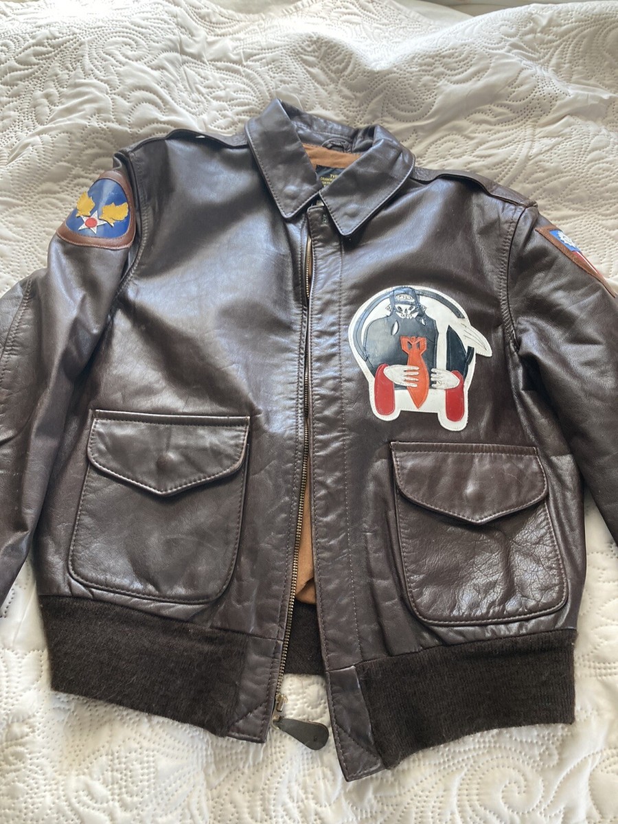 AVIREX A2 PILOT JACKET FLYING TIGERS 38 BLOOD CHIT SQUADRON PATCH