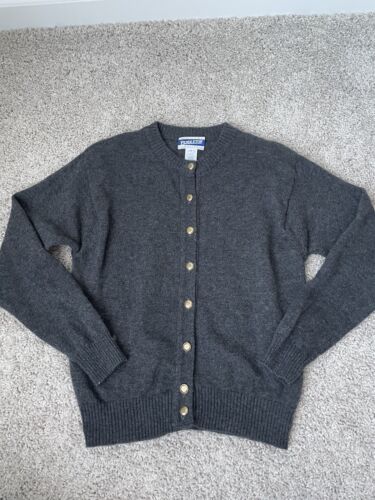 Vintage Pendleton 100% Lambswool Women's Cardigan Petite Gray W/ Gold Buttons - Picture 1 of 13