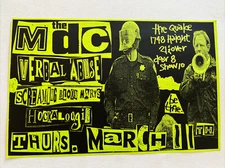 MDC Verbal Abuse The Quake Haight Street Original Punk Concert Poster