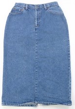 Rare Vintage LEVI  S STRAUSS Zip Fly A-Line Denim Jean Skirt 90s Blue Women's L