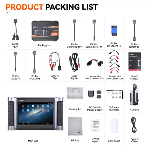 ANCEL HD8000 Diesel Heavy Duty Truck OBD2 Scanner DPF Regen HD Diagnostic Tool - Picture 18 of 18