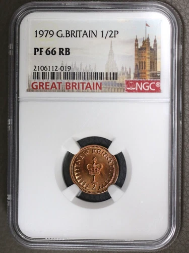 1979 Great Britain 1/2 Penny NGC PF 66 RB