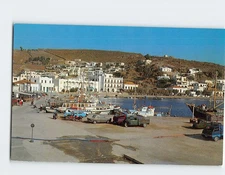 Postcard View of the Port Patmos Greece
