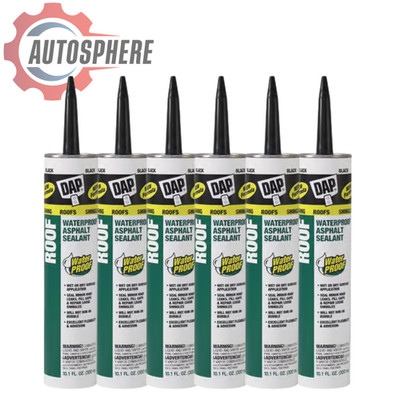 DAP 10.1oz Low Luster Black Waterproof Asphalt Roof Sealant for Leaks Cracks 6pc