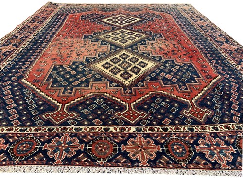 Amazing Hand Knotted Vintage Afshour Pictorial Wool Area Rug 6.5 x 5.4 Ft - Picture 5 of 11