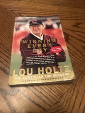 SIGNED Lou Holtz Winning Every Day Paperback Book Coach Norte Dame Football ESPN