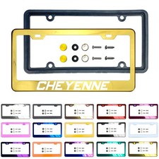 LaserEtchedCustomize StainlessSteel LicensePlate FrameMetal CapsNew fit Cheyenne