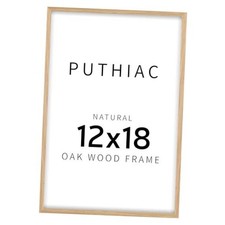 Oak Wood Picture Frame - Minimalist Poster Frame, 12"x18" 12x18 Beige-1P