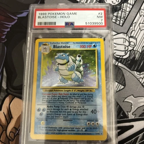 1999 PSA 7 Blastoise #2 Holo Rare WOTC Pokemon Game Base Set Unlimited