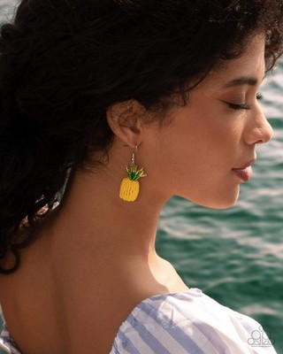 Paparazzi Jewelry ~ Pleasant Pineapple ~ Yellow Sead Bead Earrings ~