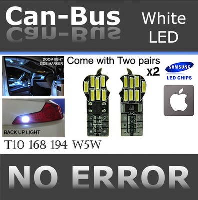 4 pc T10 White 14 LED Samsung Chips Canbus Glove Box Light Bulb Plug & Play M640