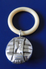 Antique Baby Rattle Art Deco Silver Style