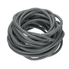 10 Yards 7mm Round Braided Leather Cord Six-Strand for Crafts Gray