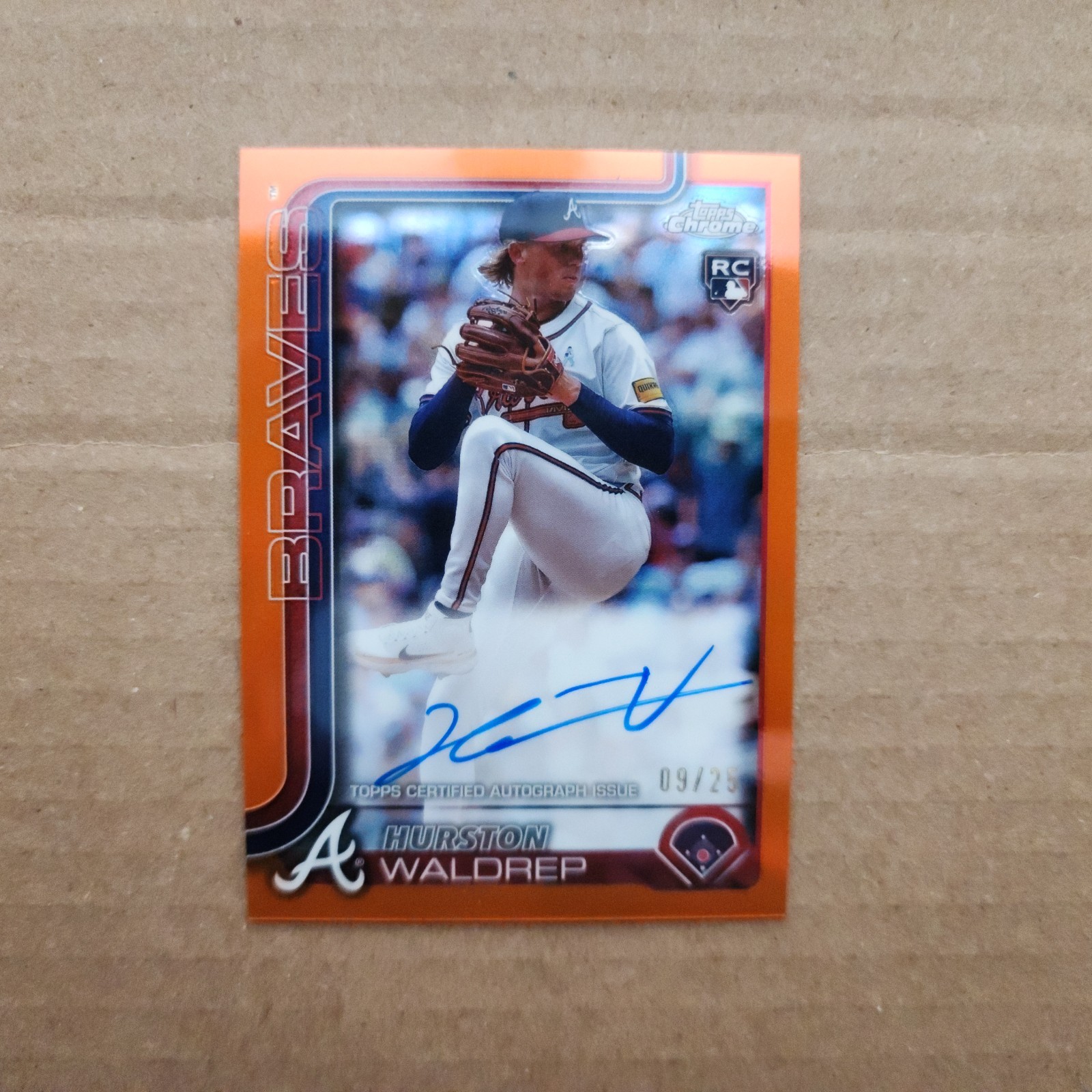 2025 Topps Chrome - Rookie Auto Hurston Waldrep True Orange /25 (RC, AU)