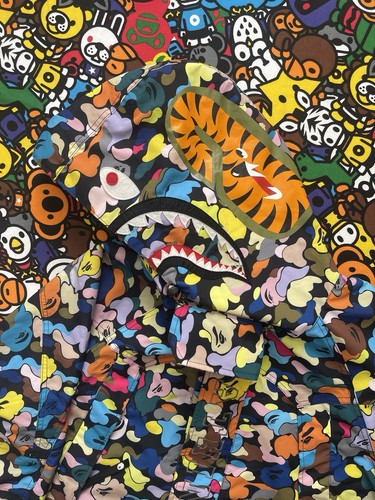 A Bathing Ape Black Multi Camo Snowboarding Shark Jacket - Picture 5 of 17