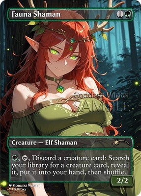 MTG - Fauna Shaman - Fanart Borderless Style - EDH / Playtest