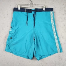 Salt Life Shorts Mens 2XL Blue SLX-QD Board Swim Trunks Cargo Pocket Fishing