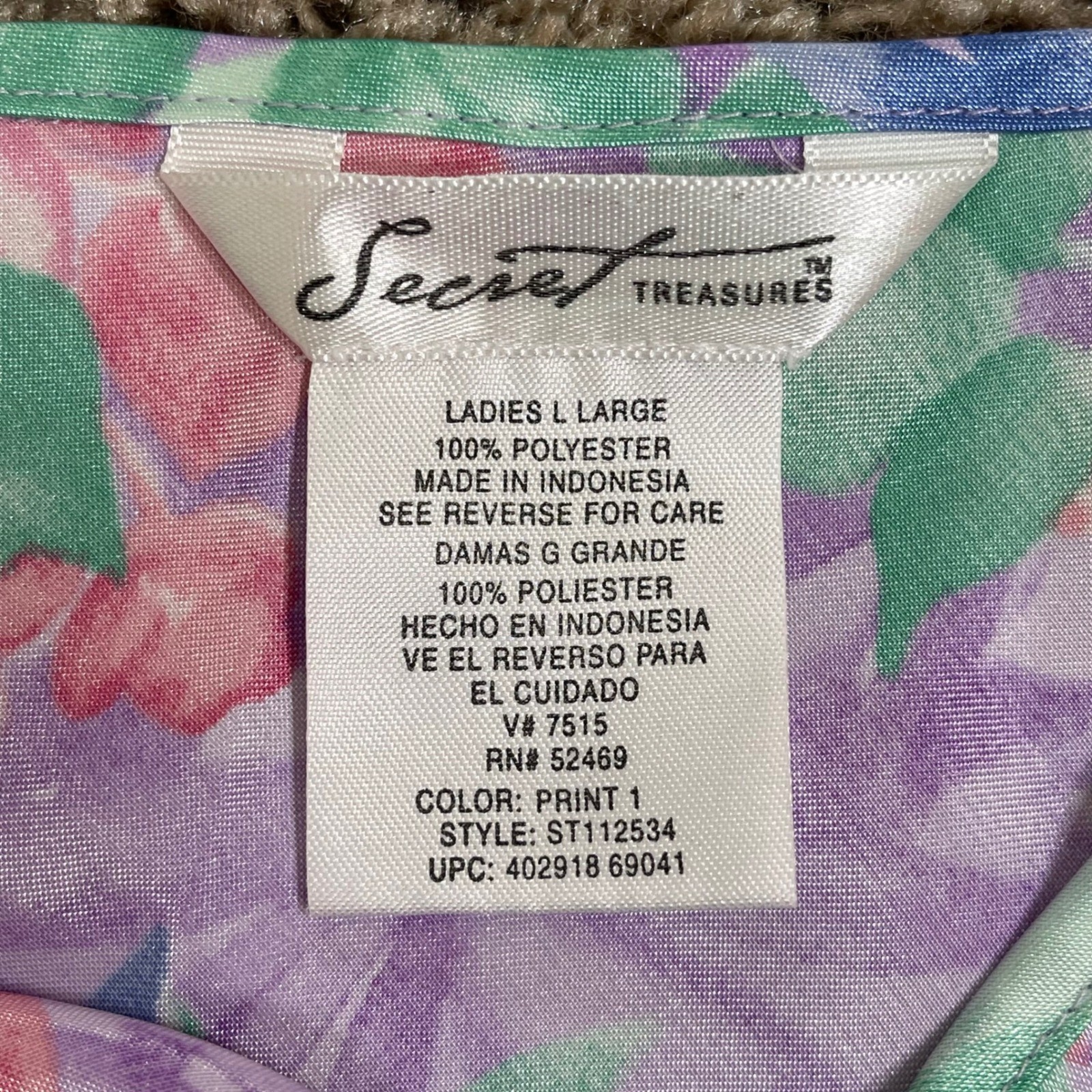 Vintage Secret Treasures Floral Satin Mini Slip Dress L Pastel Pink Purple Y2K