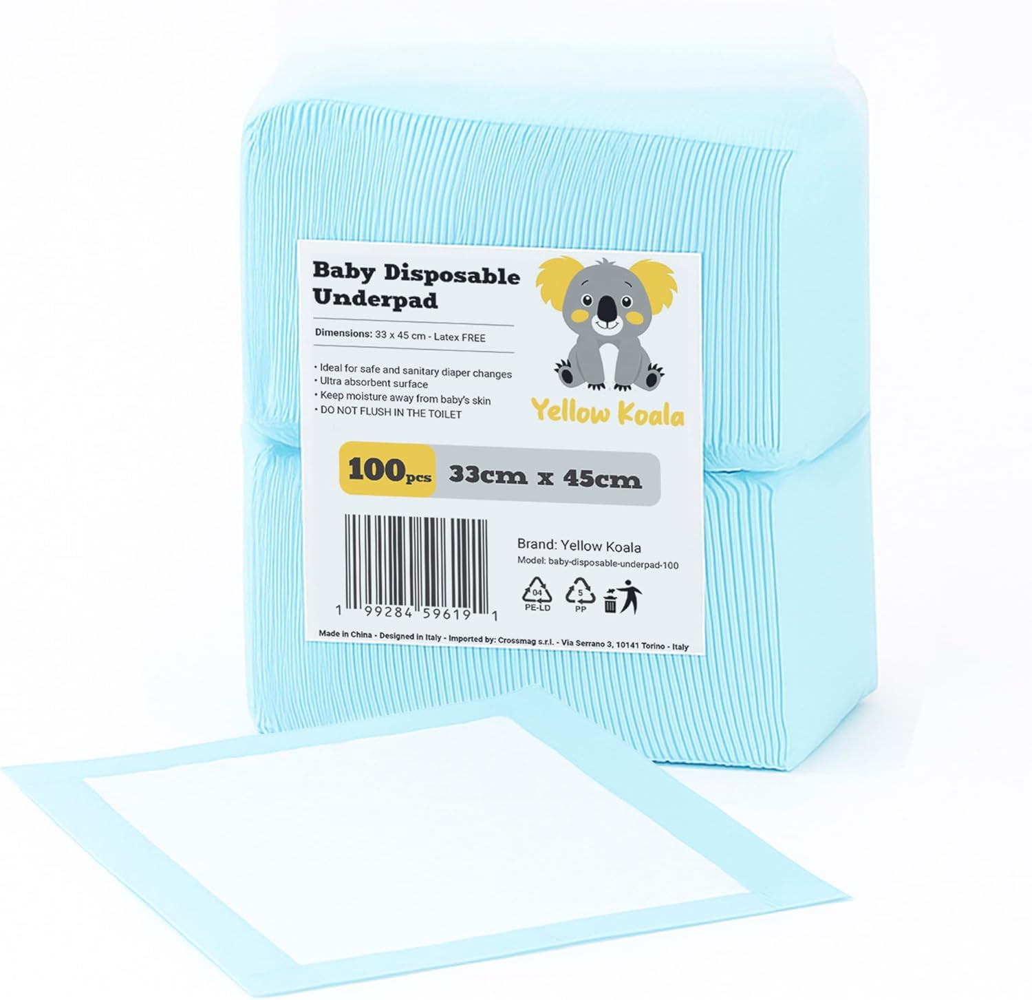 Traversine Neonato 100 Pezzi 33x45 cm | Teli Cambio 6 Strati Impermeabili
