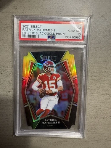 2021 Panini Select Patrick Mahomes II Premier Level Die Cut Black Gold PSA 10