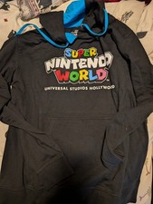 NEW Medium Universal Studios Hollywood Super Nintendo World Black  Blue Hoodie
