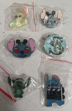 Stitch Disney Pin Lot of 6. W/ STITCH  LANYARD US SELLER