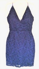 Emerald Sundae Dark Blue Sparkly Form Fitting Dress, Juniors L
