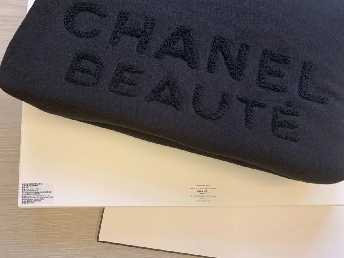 CHANEL Beaute Black Makeup Bag BIG 100% Cotton