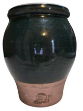 Rowe Pottery Works Emerald Cambridge WI Vase 7in