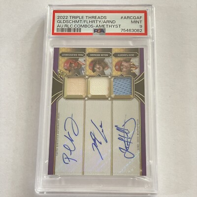 2022 Triple Threads Goldschmidt Arenado Flaherty Autograph Relic PSA 9 /27