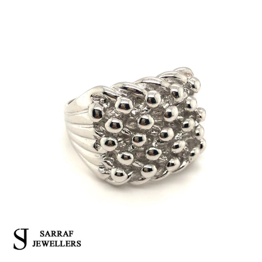 5 row sale keeper ring silver