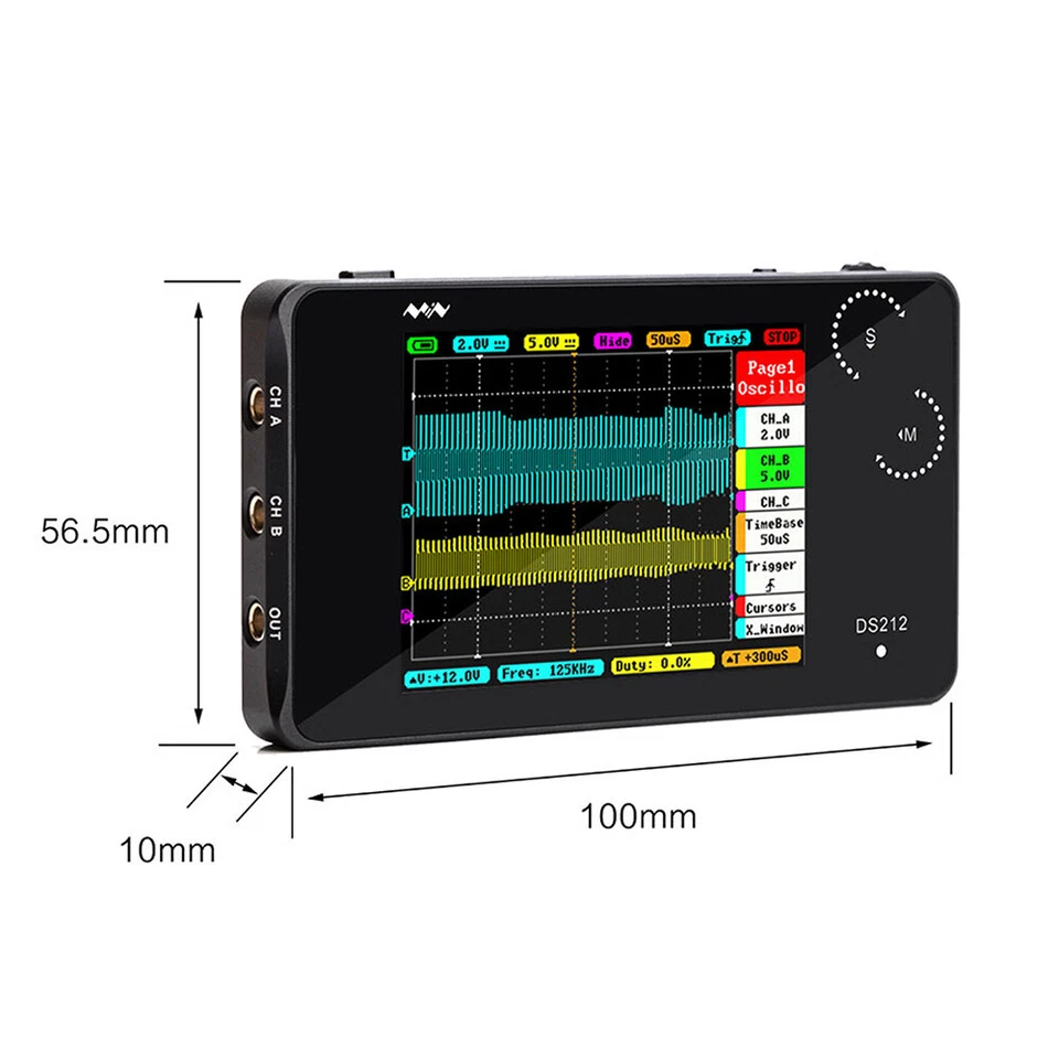 Mini ARM DSO212 DS212 Digital Storage Oscilloscope Portable Handheld 1MHz 10MSa/ - Image 2 of 4