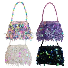Stylish Little Girl's Dressy Sequined Purse Jazzy Dressup Small Lady Bag Sequin