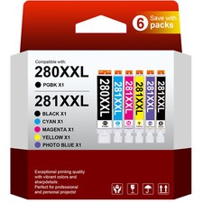 6PK PGI-280 XXL CLI-281 XXL Ink for Canon PIXMA TS9100 TS8200 TS8300 TS8100
