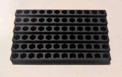 2 Pack, 1/4 Inch Hex Bit Organizer, 72 Spaces, Bench Top, 3D Printed