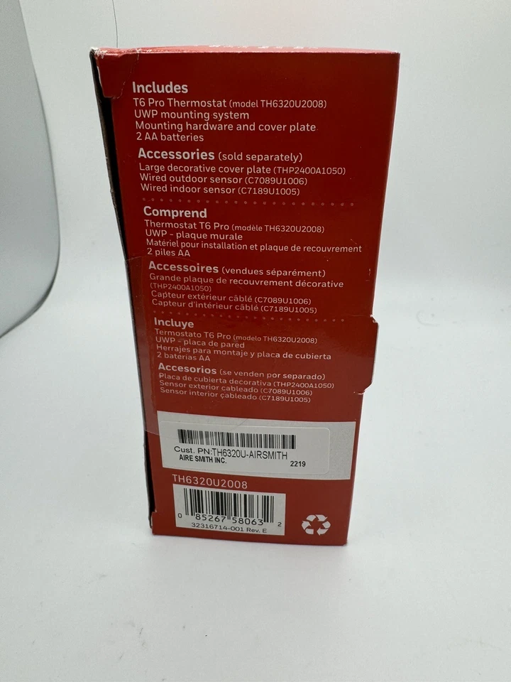 T6 Pro Programmable Thermostat Heat Pump Conventional TH6320U2008 NEW SEALED - Image 4 of 4