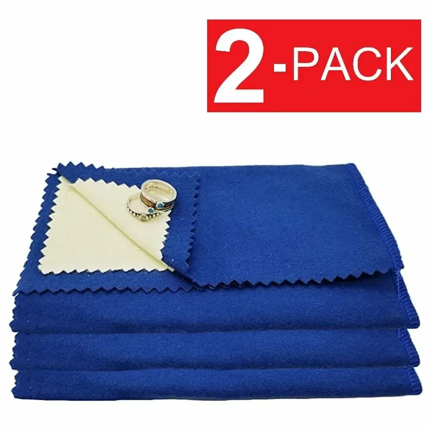 2-Pack Jewelry Cleaning Polishing Cloth Instant Shine Protects Gold Silver  Brass