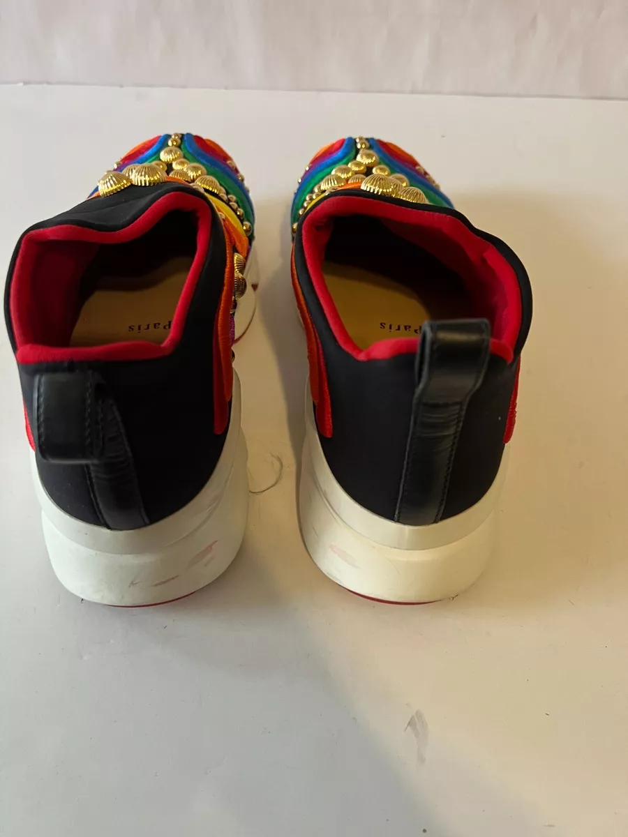 Authentic Limited Edition Christian Louboutin Rainbow Embroidered