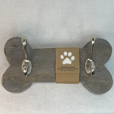 Dog Leash Holder Wall Mount Walking Lead Hanger Key Hook Wood Rack Organizer