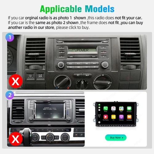 Radio de coche para VW T5 Multivan 2003-2015 Carplay Android13 GPS NAVI BT FM SWC WIFI - Imagen 3 de 12