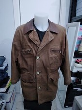 Chaqueta de Cuero North Bakota Group Usada Hombre Talla L Marrón XXC324L