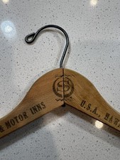 Vintage Sheraton Hotels Motor Inns Wooden Clothes Coat 1950s Hanger