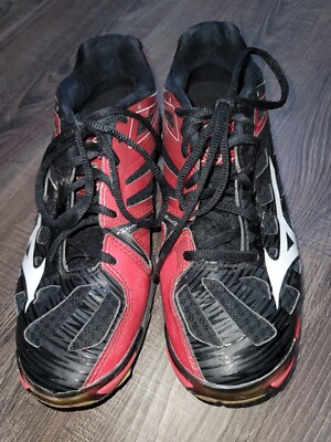 Women's Mizuno Wave Lightning RX3 Volley Ball Shoes Black/Red/Whit Sz 8 US. READ